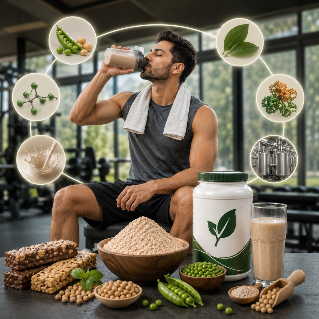 Protein and enzyme system concept for sports nutrition